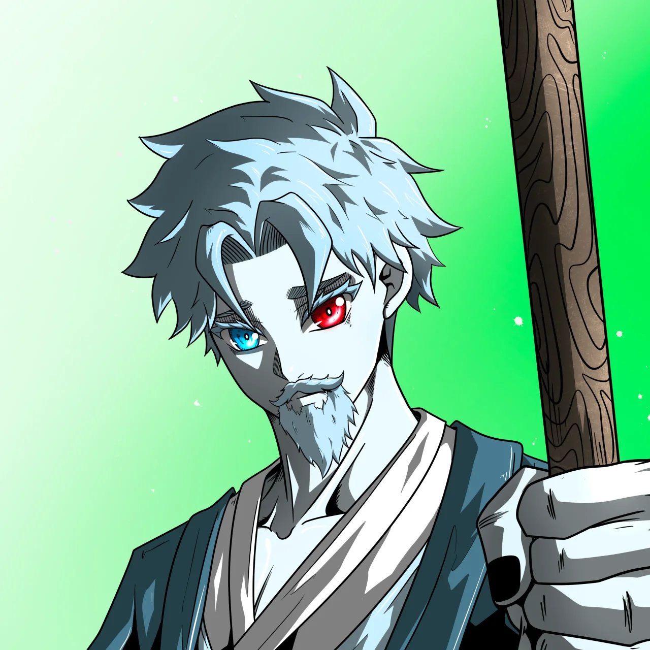 ALIEN #361. Alienzone digital collectible artwork. Eyes: Kôsaiishoku; Hair: Hankôteki; Mark: None.