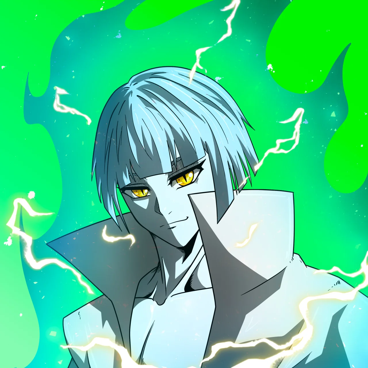 ALIEN #38. Alienzone digital collectible artwork. Eyes: Ryôshi; Hair: Taregami; Mark: None.