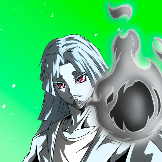 ALIEN #382. Illustration du NFT Alienzone. Eyes: Shinmoku; Hair: Zenbatsu II; Mark: None.