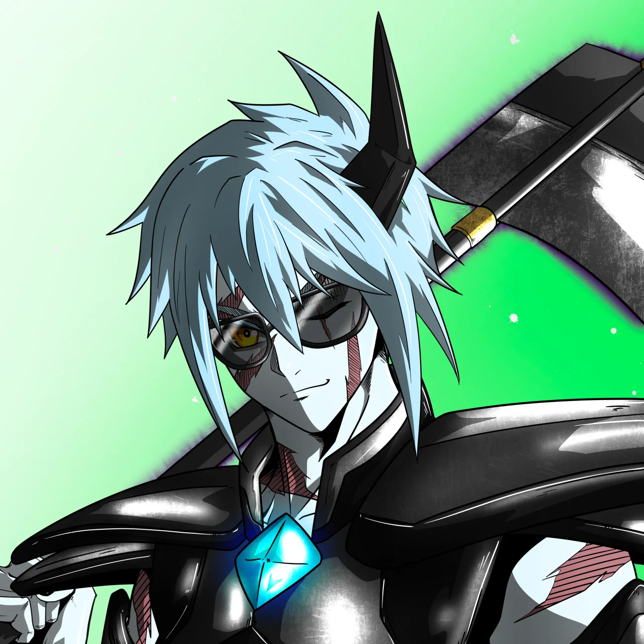 ALIEN #394. Alienzone digital collectible artwork. Eyes: Furukizu; Hair: Ôben; Mark: Fushô.