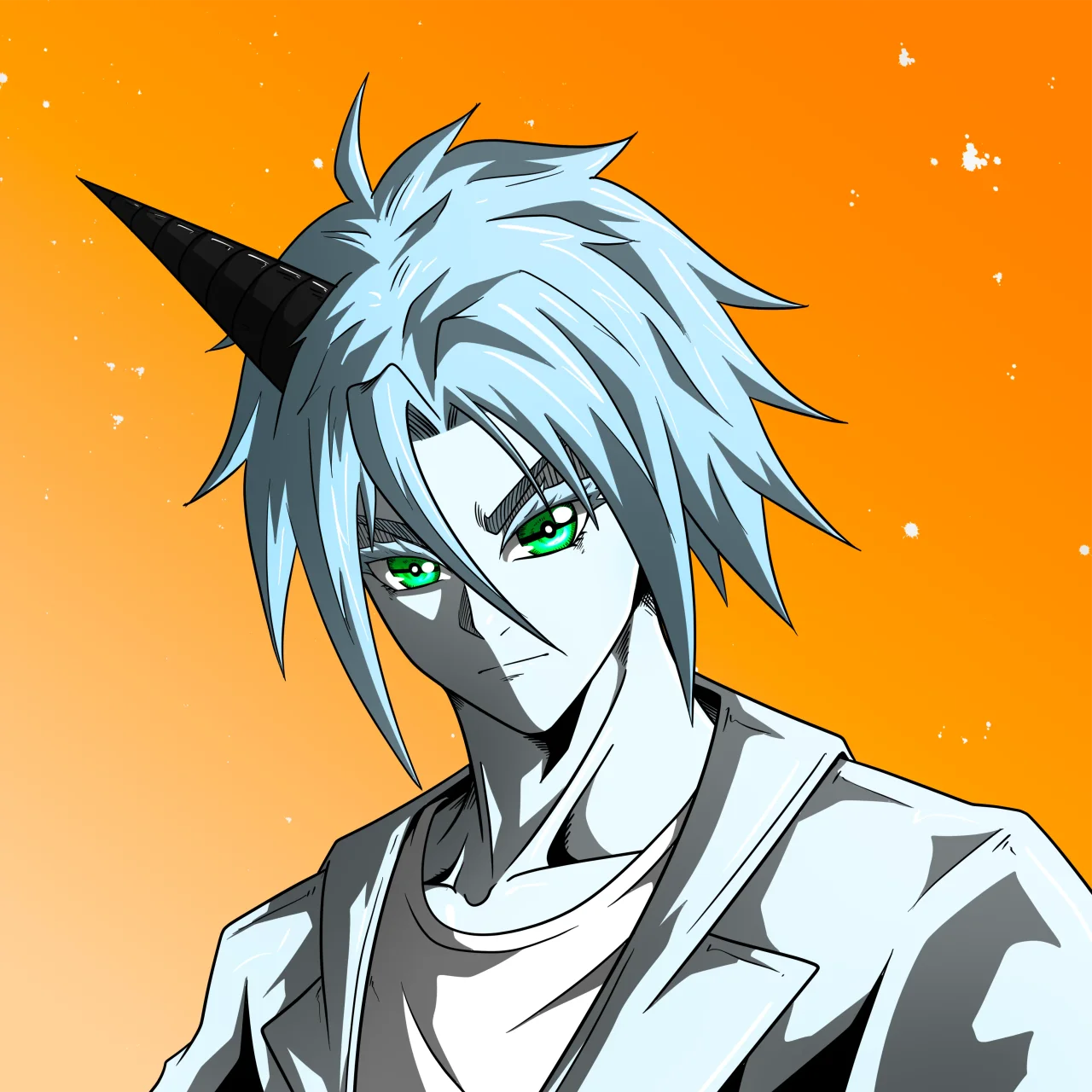 ALIEN #407. Alienzone digital collectible artwork. Eyes: Kôhaimoku; Hair: Anben; Mark: None.