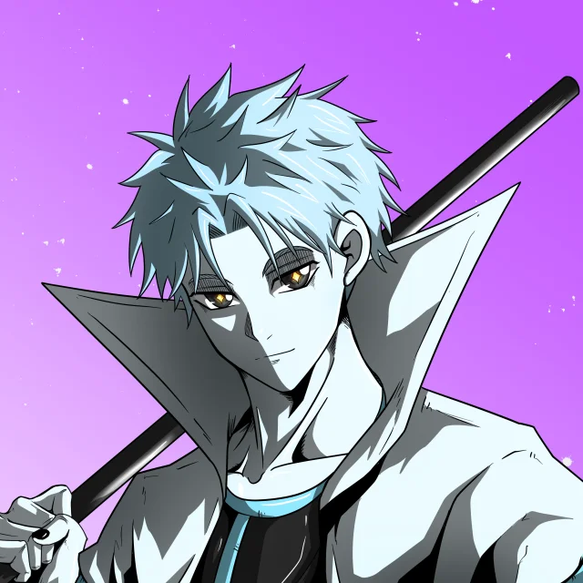 ALIEN #409. Illustration du NFT Alienzone. Eyes: Myôri; Hair: Sanzoku; Mark: None.