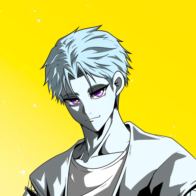 ALIEN #410. Illustration du NFT Alienzone. Eyes: Futâime; Hair: Ikemen; Mark: None.