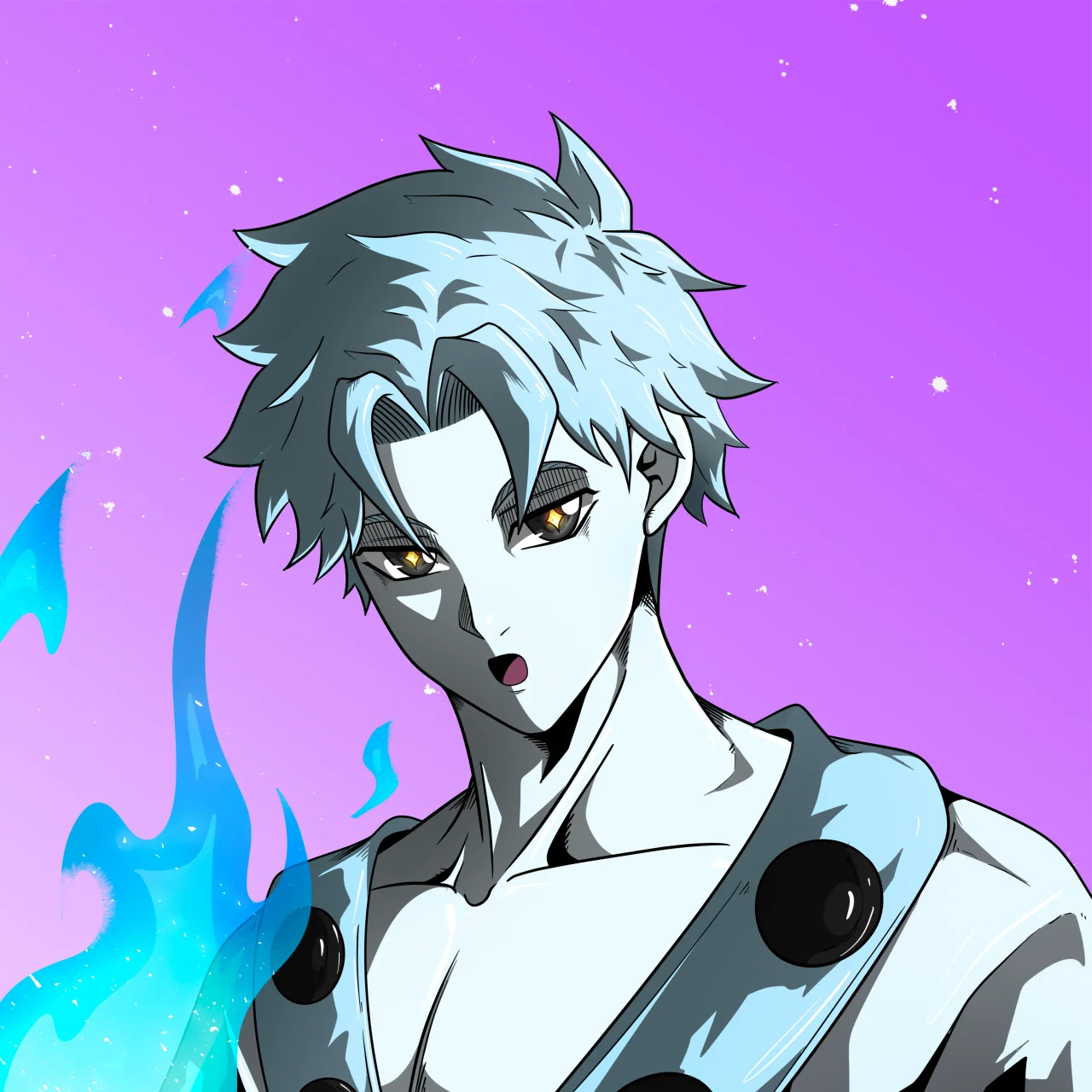 ALIEN #412. Alienzone digital collectible artwork. Eyes: Myôri; Hair: Hankôteki; Mark: None.