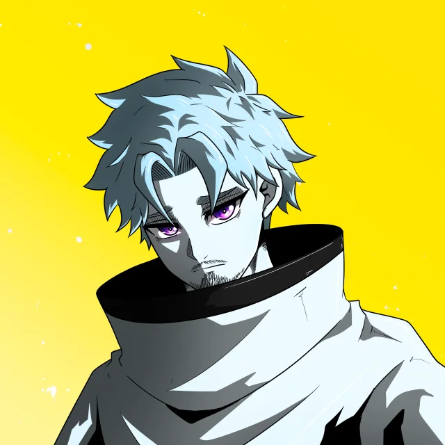 ALIEN #416. Illustration du NFT Alienzone. Eyes: Futâime; Hair: Hankôteki; Mark: None.