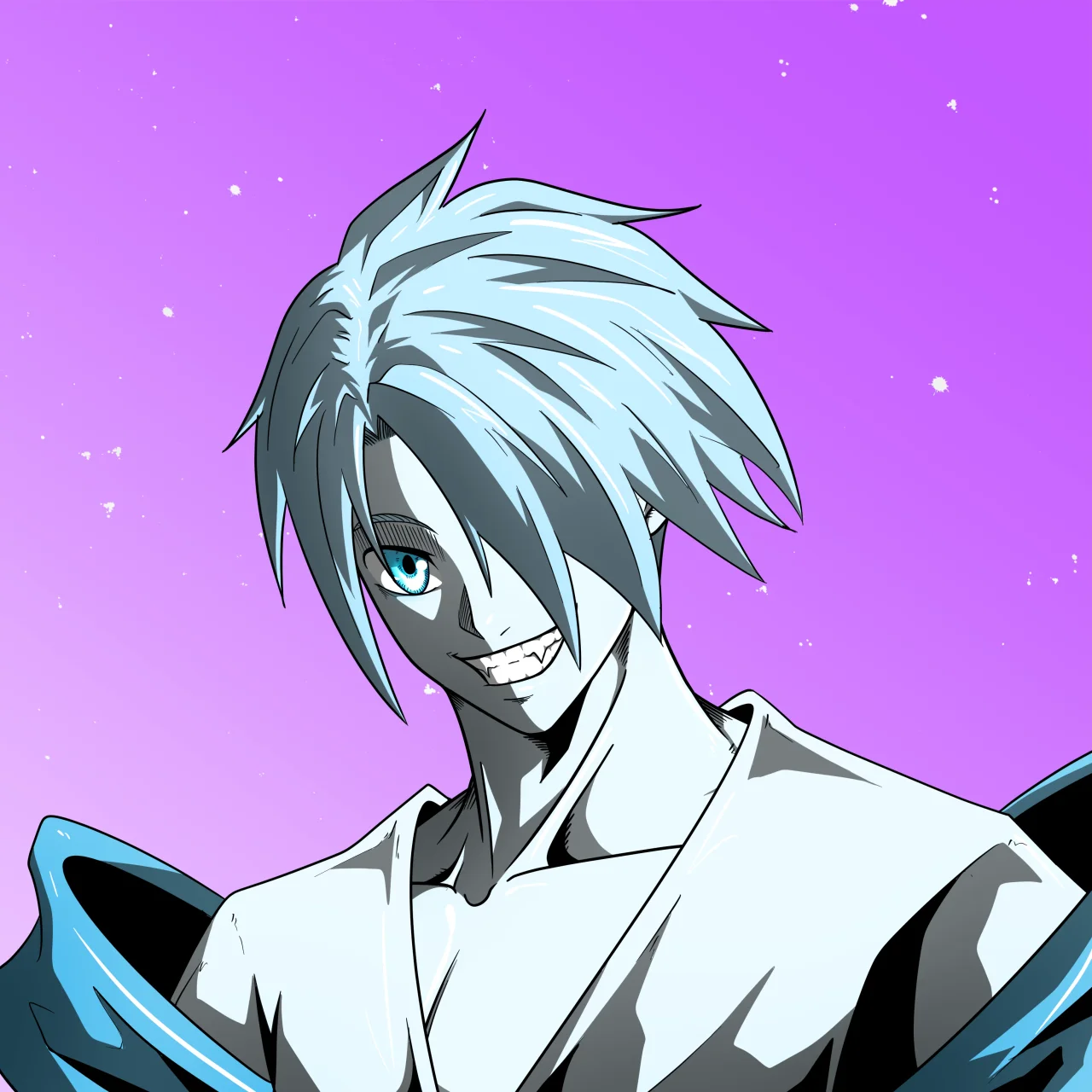 ALIEN #419. Alienzone digital collectible artwork. Eyes: Sêmoku; Hair: Hidarime; Mark: None.