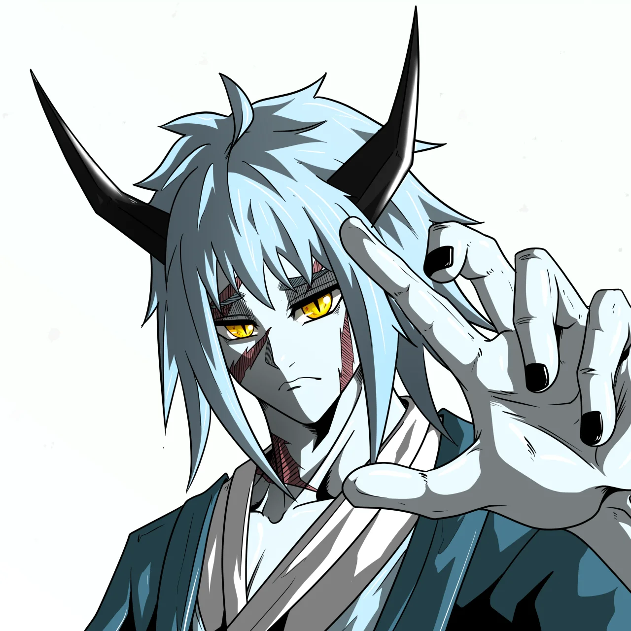 ALIEN #423. Alienzone digital collectible artwork. Eyes: Ryôshi; Hair: Akuma; Mark: Fushô.