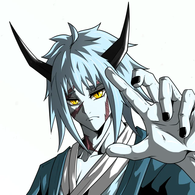 ALIEN #423. Illustration du NFT Alienzone. Eyes: Ryôshi; Hair: Akuma; Mark: Fushô.