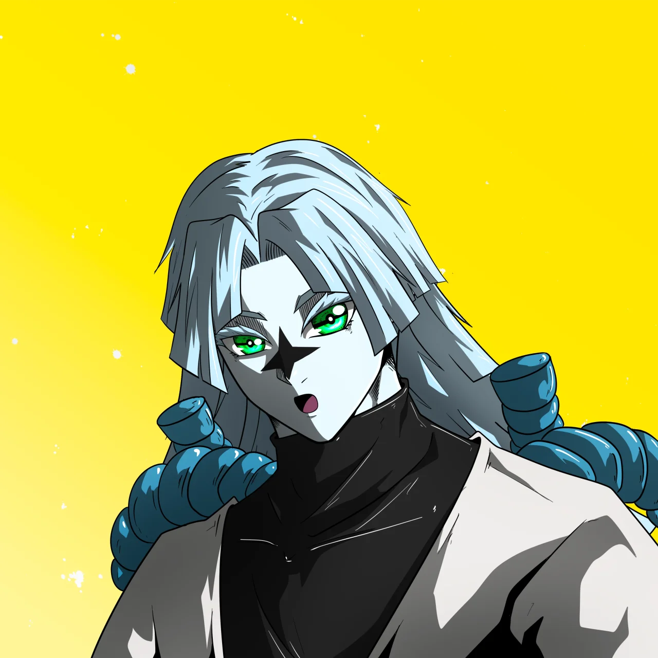 ALIEN #425. Alienzone digital collectible artwork. Eyes: Kôhaimoku; Hair: Zenbatsu II; Mark: Seikoku.