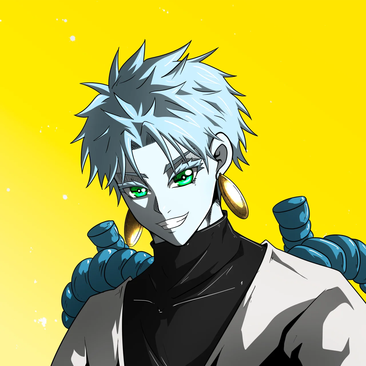 ALIEN #428. Alienzone digital collectible artwork. Eyes: Kôhaimoku; Hair: Sanzoku; Mark: None.