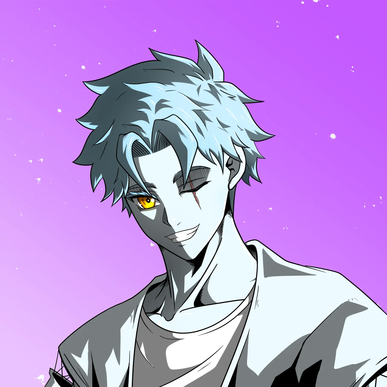 ALIEN #429. Alienzone digital collectible artwork. Eyes: Furukizu; Hair: Hankôteki; Mark: None.