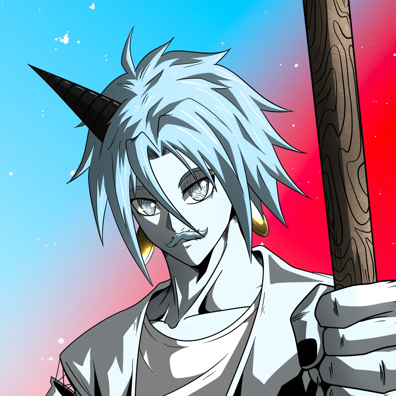 ALIEN #431. Alienzone digital collectible artwork. Eyes: Konran; Hair: Anben; Mark: None.