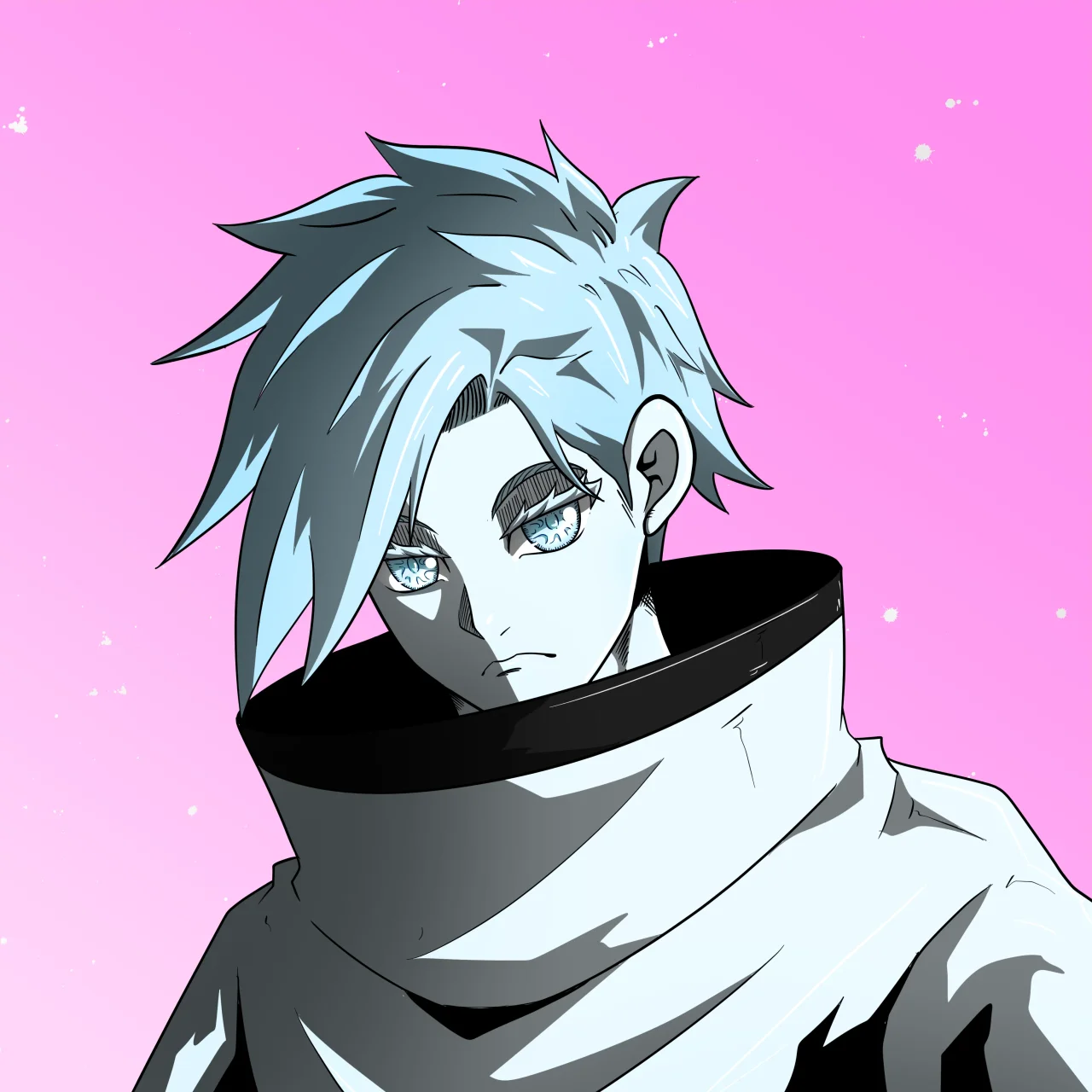 ALIEN #433. Illustration du NFT Alienzone. Eyes: Jûtenteki; Hair: Migime; Mark: None.