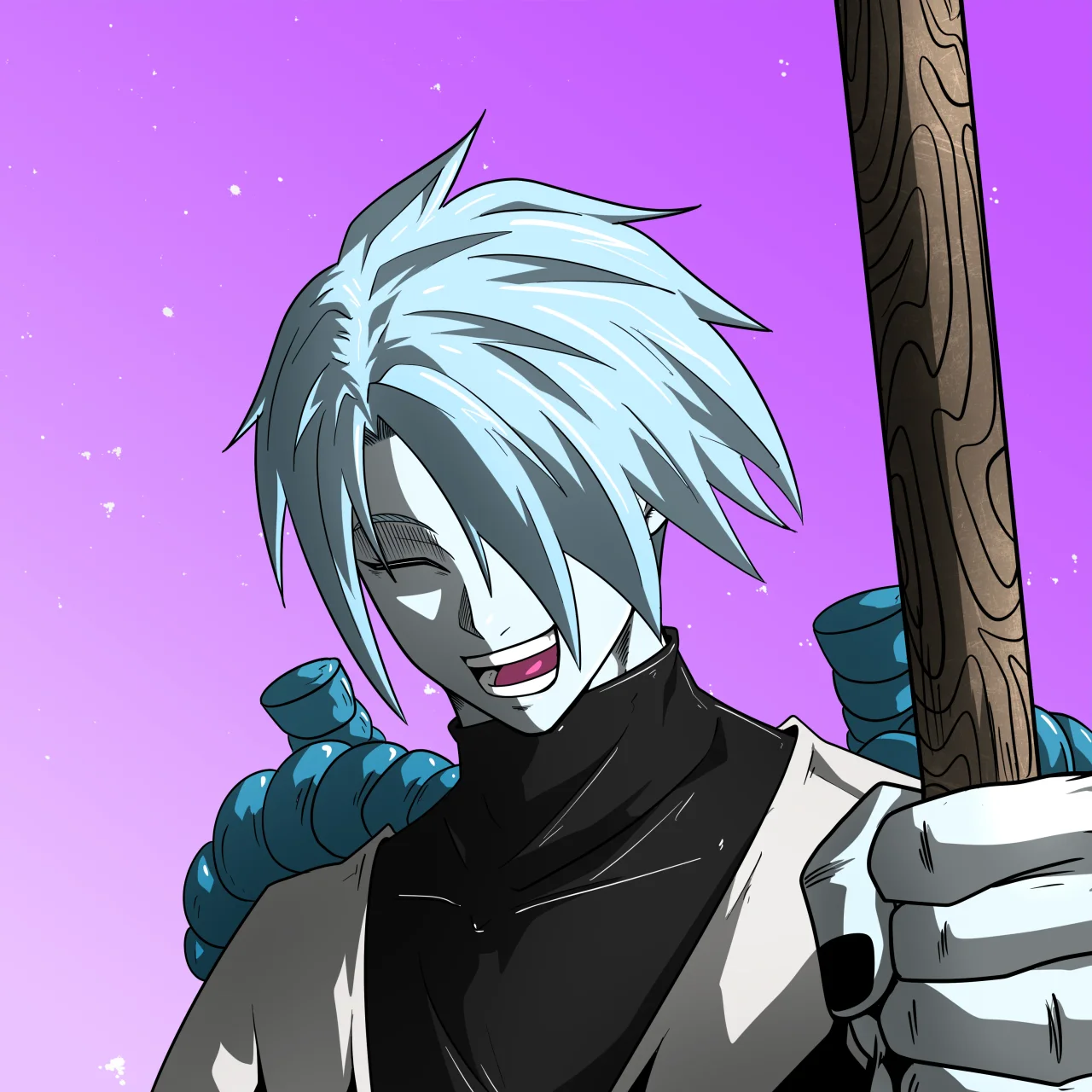 ALIEN #436. Alienzone digital collectible artwork. Eyes: Hêmoku; Hair: Hidarime; Mark: None.