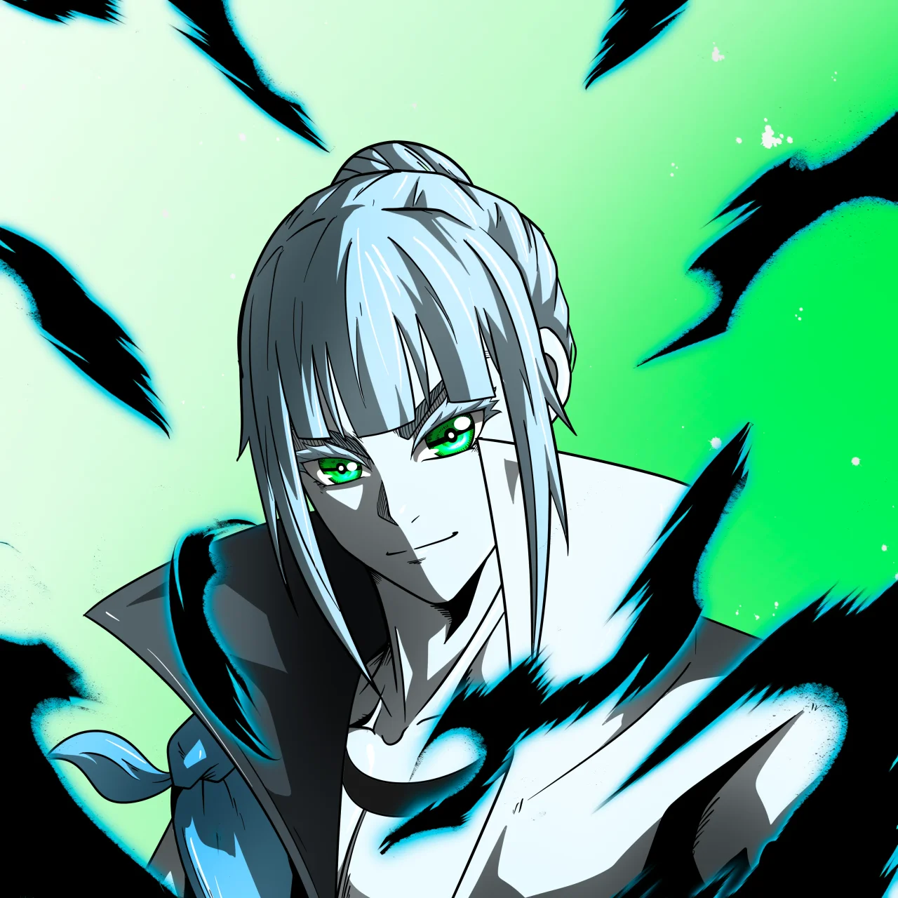 ALIEN #438. Alienzone digital collectible artwork. Eyes: Kôhaimoku; Hair: Kêkan; Mark: None.