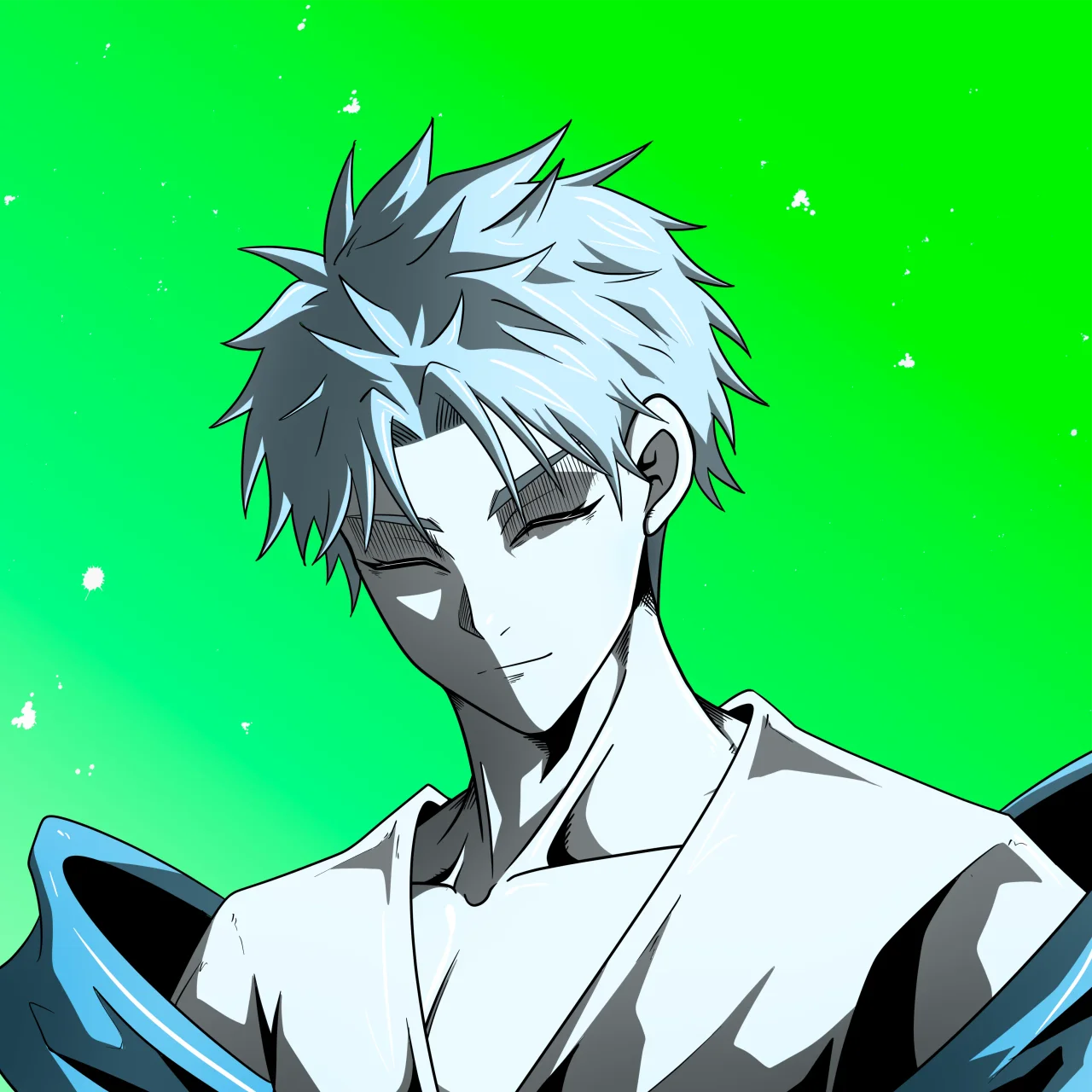 ALIEN #44. Alienzone digital collectible artwork. Eyes: Hêmoku; Hair: Sanzoku; Mark: None.