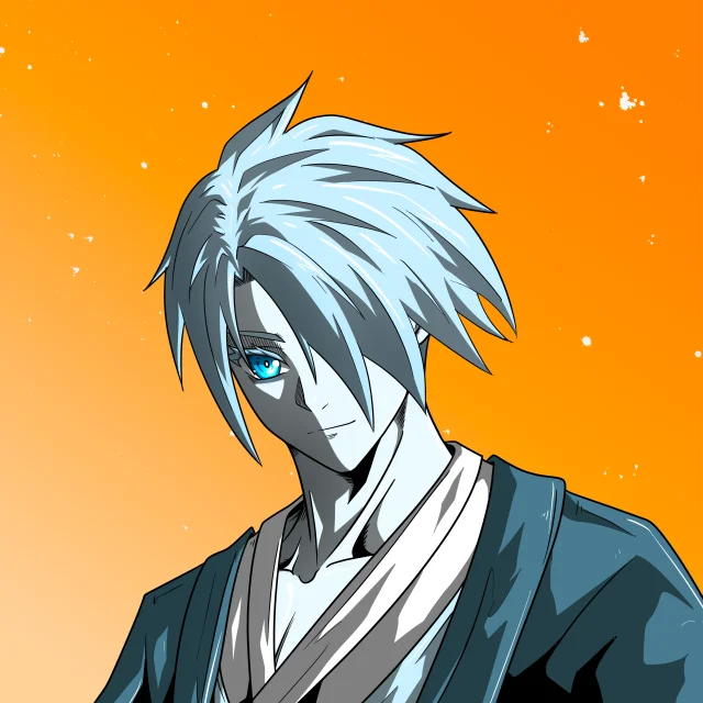 ALIEN #441. Illustration du NFT Alienzone. Eyes: Kôsaiishoku; Hair: Hidarime; Mark: None.