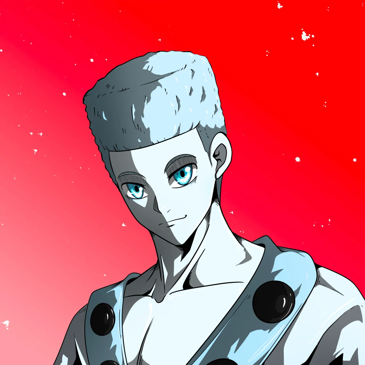 ALIEN #453. Alienzone digital collectible artwork. Eyes: Sêmoku; Hair: Shikakui; Mark: None.