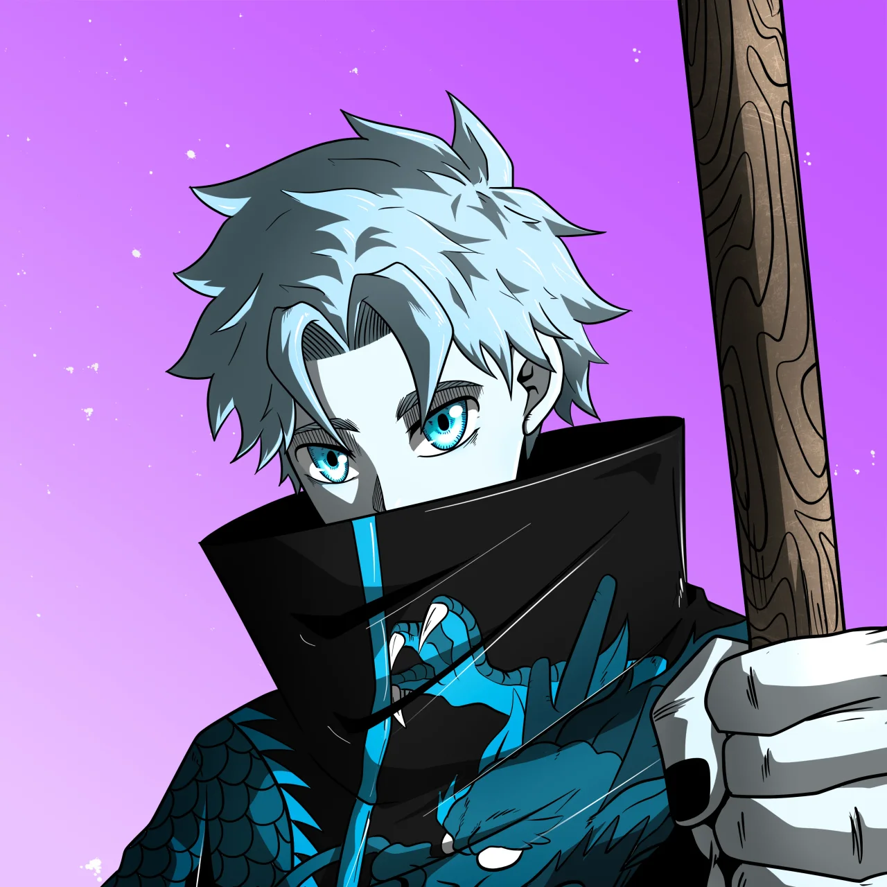 ALIEN #46. Alienzone digital collectible artwork. Eyes: Sêmoku; Hair: Hankôteki; Mark: None.
