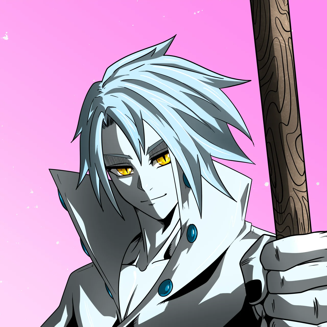 ALIEN #465. Illustration du NFT Alienzone. Eyes: Ryôshi; Hair: Bôshuku; Mark: None.