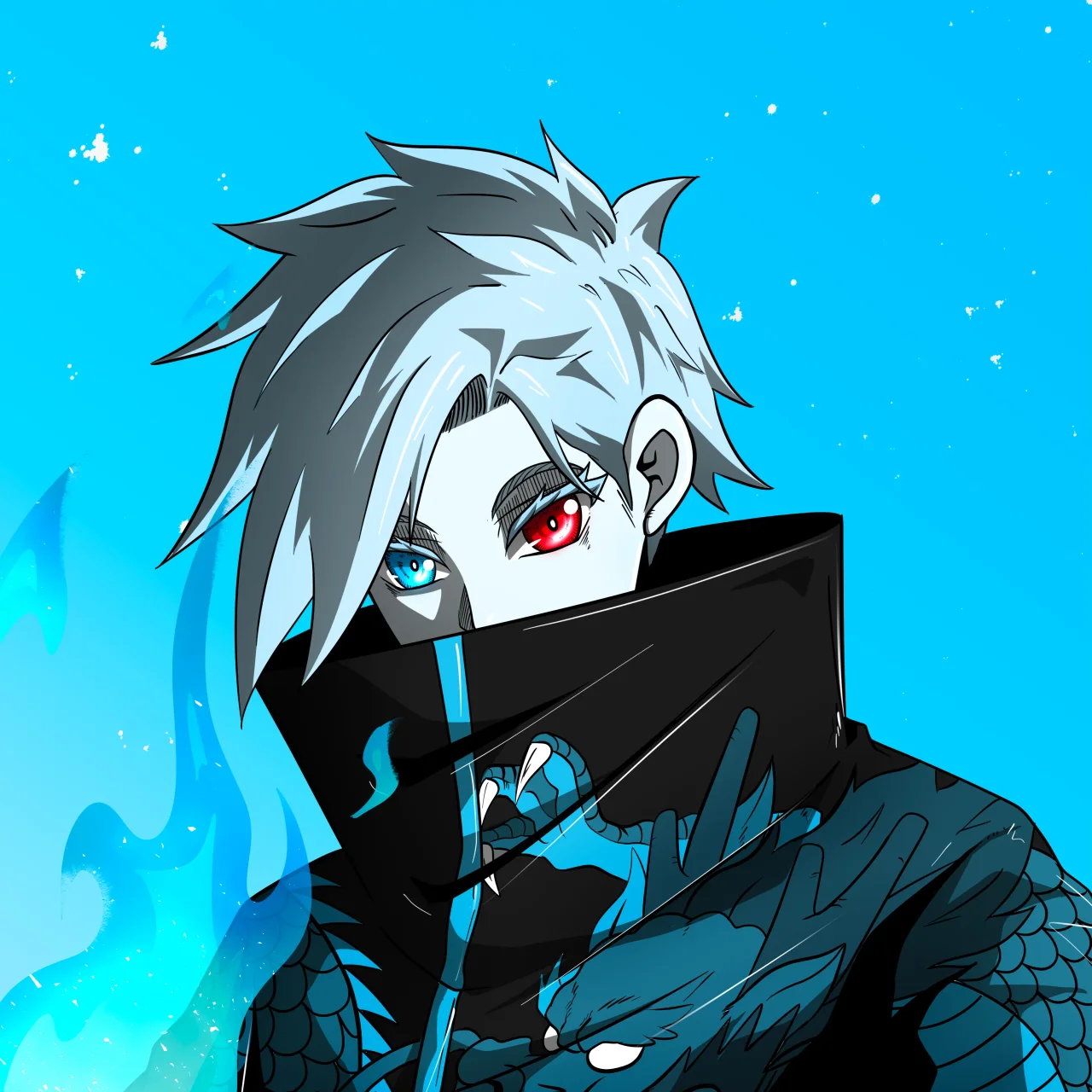 ALIEN #466. Illustration du NFT Alienzone. Eyes: Kôsaiishoku; Hair: Migime; Mark: None.