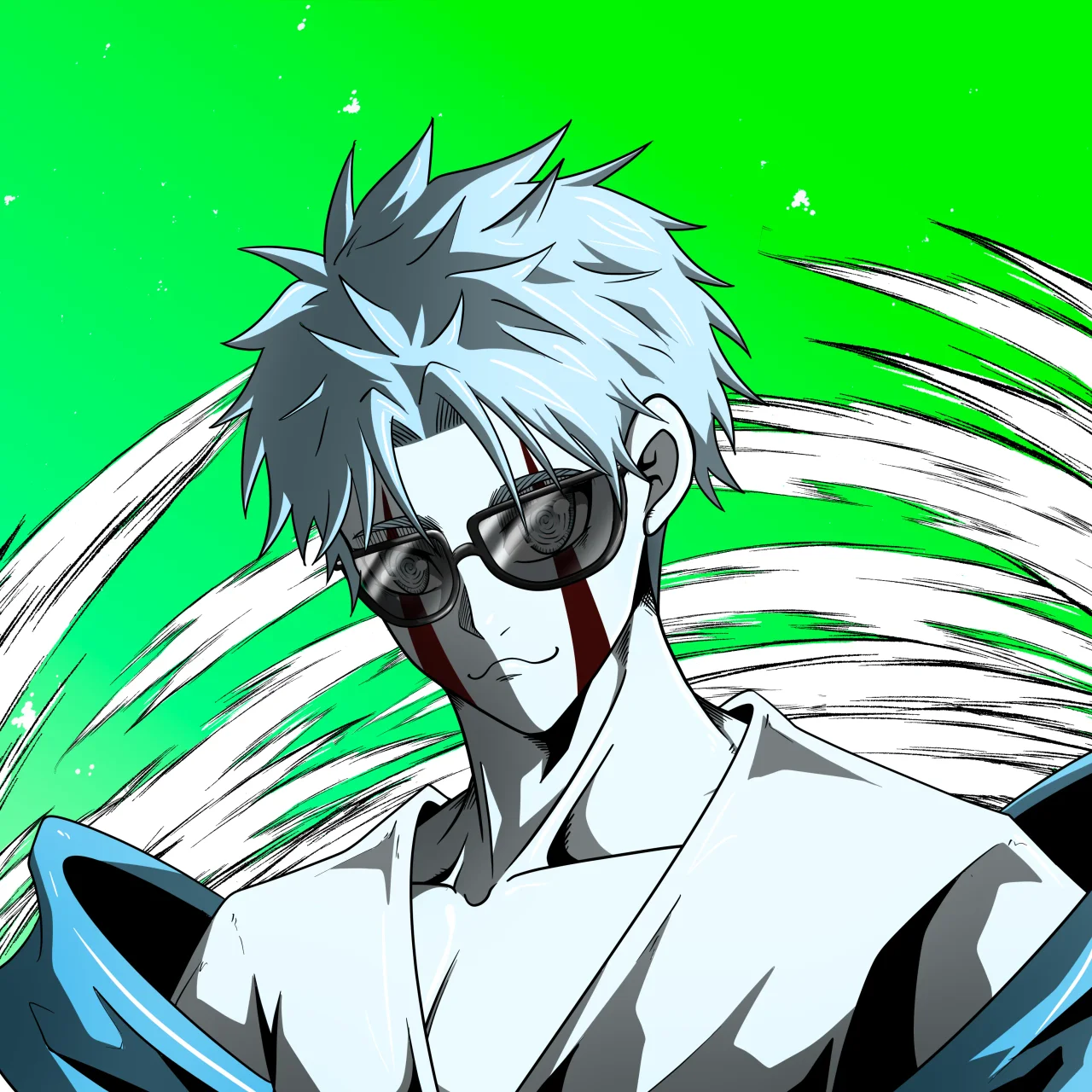 ALIEN #467. Alienzone digital collectible artwork. Eyes: Konran; Hair: Sanzoku; Mark: Yaban.