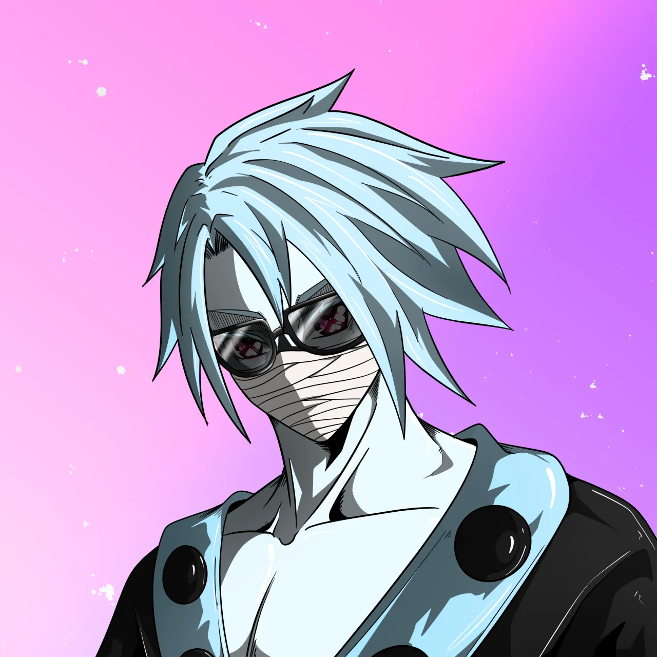 ALIEN #469. Alienzone digital collectible artwork. Eyes: Shinmoku; Hair: Bôshuku; Mark: Seikoku.