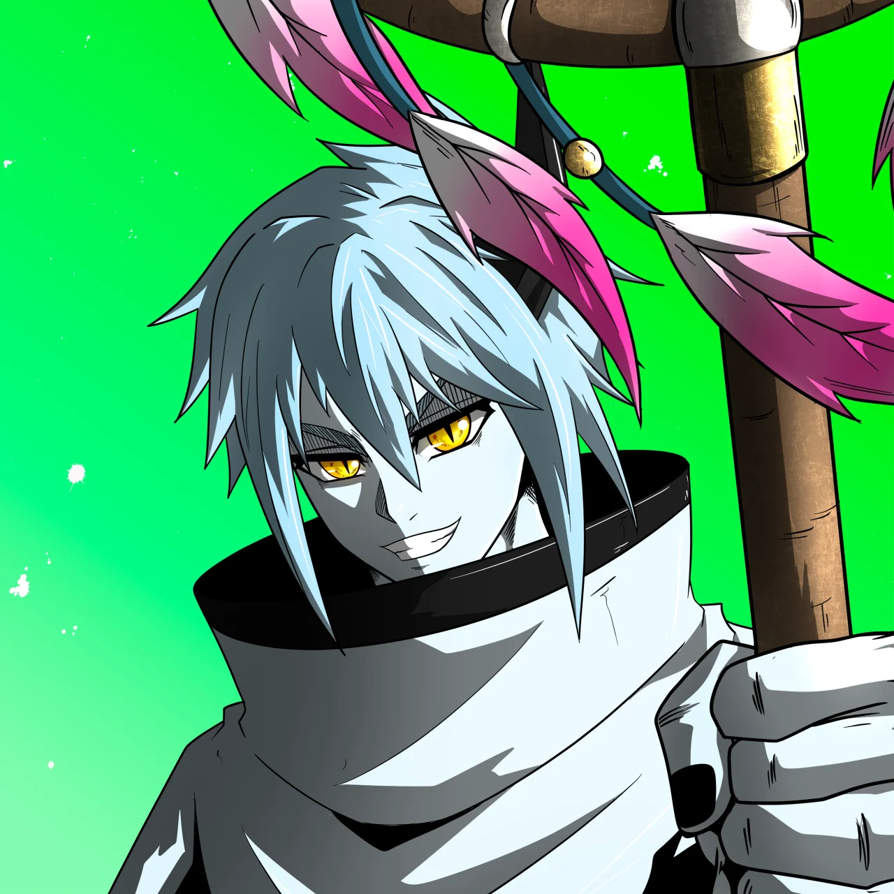 ALIEN #473. Alienzone digital collectible artwork. Eyes: Ryôshi; Hair: Ôben; Mark: None.
