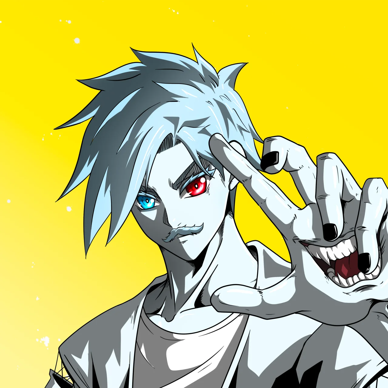 ALIEN #476. Alienzone digital collectible artwork. Eyes: Kôsaiishoku; Hair: Migime; Mark: None.