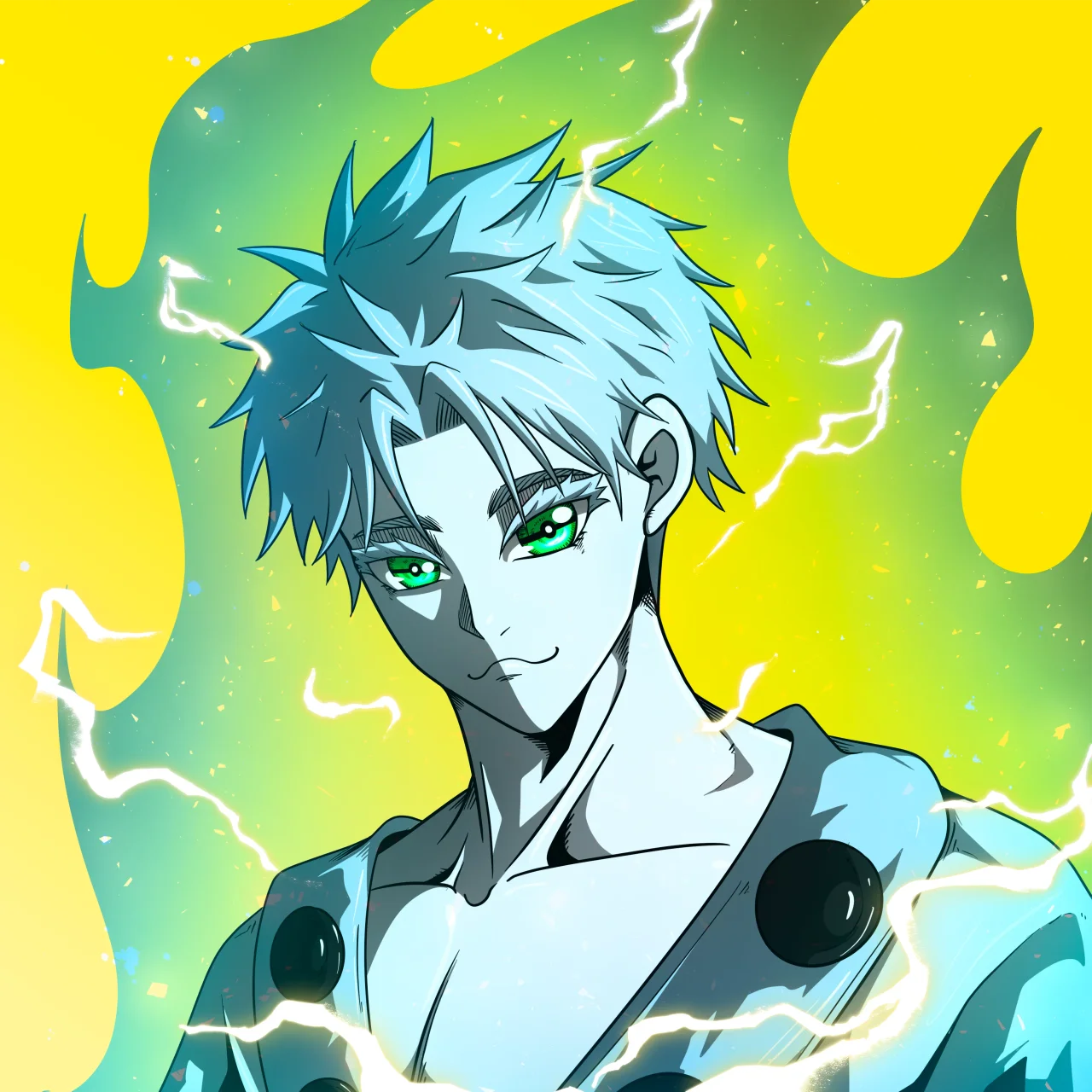 ALIEN #48. Alienzone digital collectible artwork. Eyes: Kôhaimoku; Hair: Sanzoku; Mark: None.
