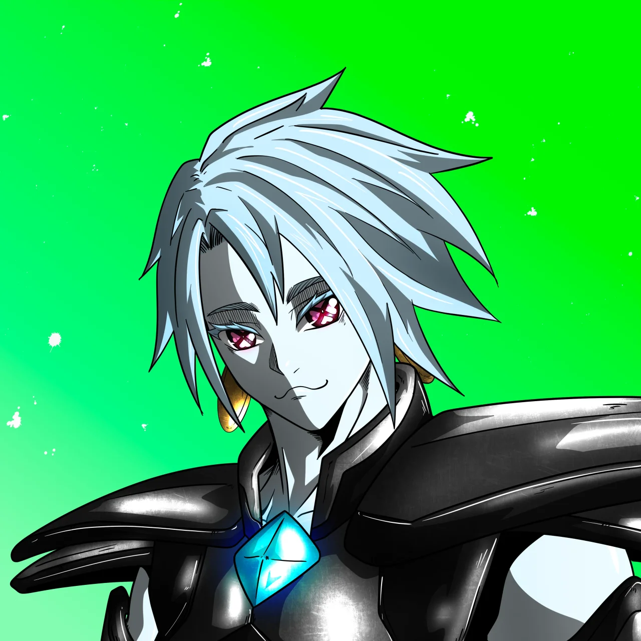 ALIEN #488. Alienzone digital collectible artwork. Eyes: Shinmoku; Hair: Bôshuku; Mark: None.