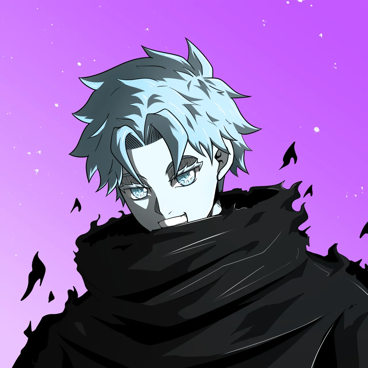 ALIEN #490. Illustration du NFT Alienzone. Eyes: Jûtenteki; Hair: Hankôteki; Mark: None.