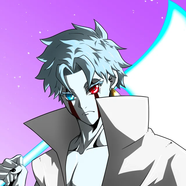 ALIEN #494. Alienzone digital collectible artwork. Eyes: Kôsaiishoku; Hair: Hankôteki; Mark: Yaban.