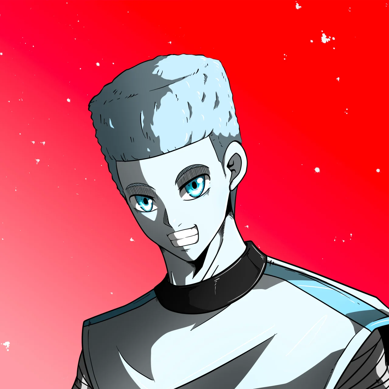 ALIEN #504. Alienzone digital collectible artwork. Eyes: Sêmoku; Hair: Shikakui; Mark: None.