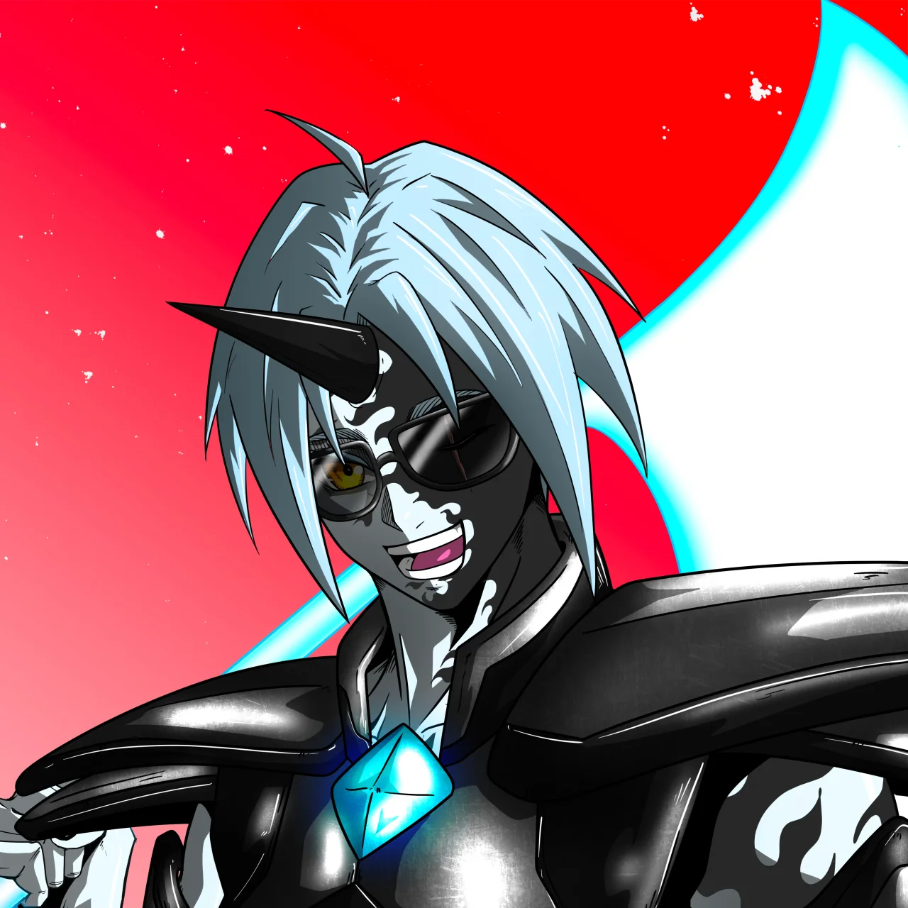 ALIEN #505. Alienzone digital collectible artwork. Eyes: Furukizu; Hair: Ikkakujû; Mark: Bachiadari.