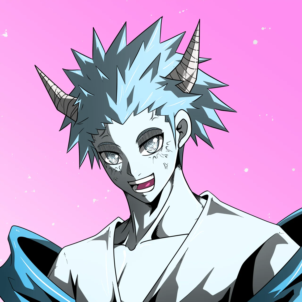 ALIEN #507. Illustration du NFT Alienzone. Eyes: Konran; Hair: Hôkaben; Mark: Kekkan.