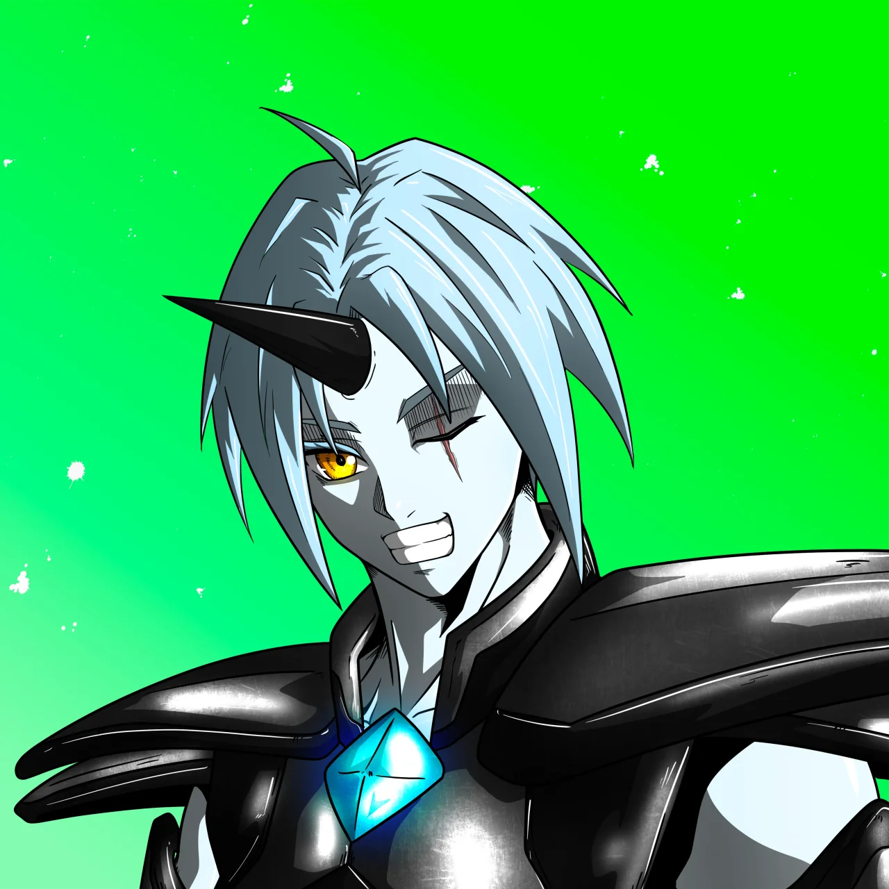 ALIEN #51. Alienzone digital collectible artwork. Eyes: Furukizu; Hair: Ikkakujû; Mark: None.