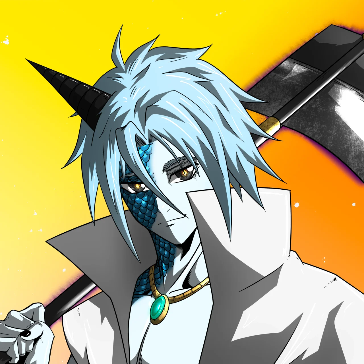 ALIEN #518. Alienzone digital collectible artwork. Eyes: Myôri; Hair: Anben; Mark: Shinrin.
