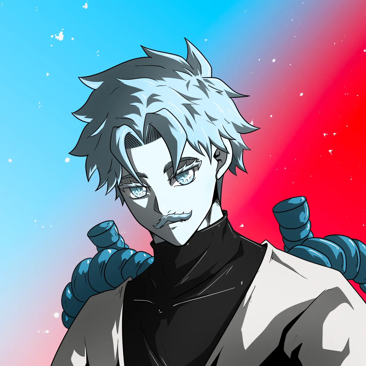 ALIEN #524. Illustration du NFT Alienzone. Eyes: Jûtenteki; Hair: Hankôteki; Mark: None.