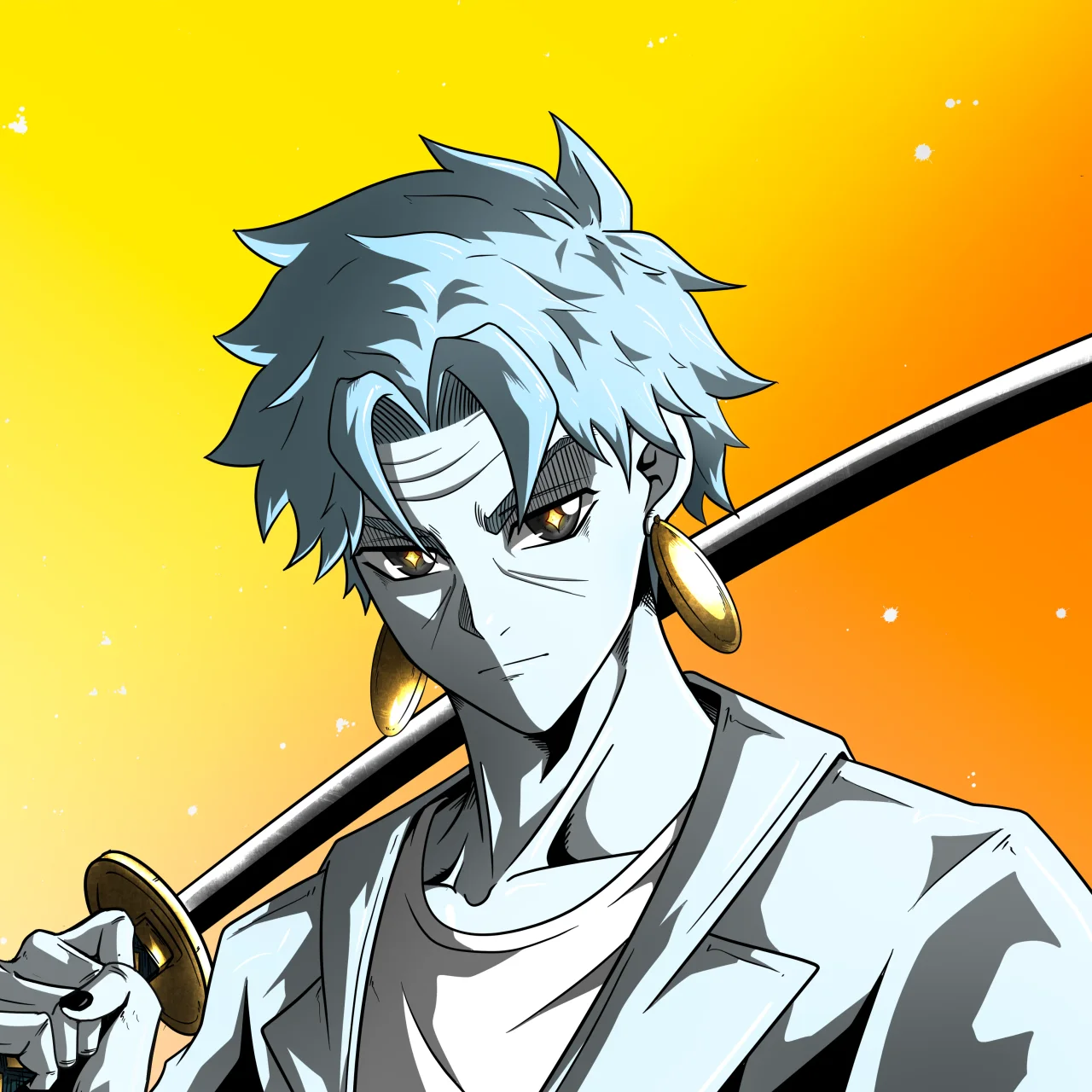ALIEN #526. Alienzone digital collectible artwork. Eyes: Myôri; Hair: Hankôteki; Mark: Senzo.