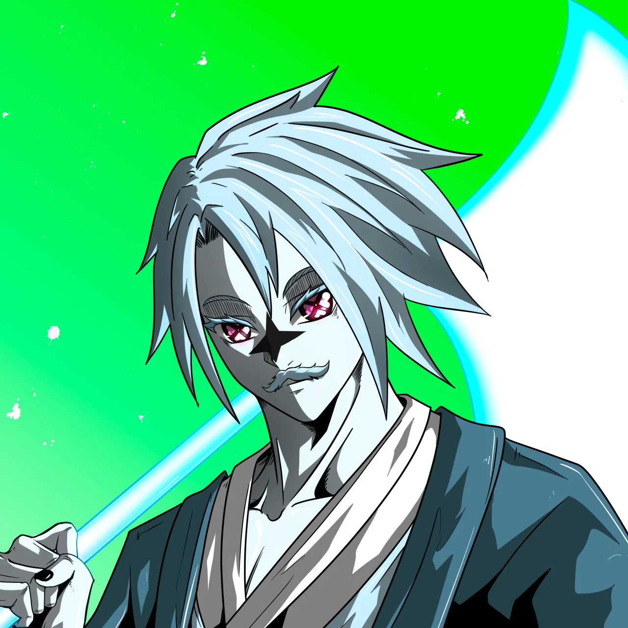 ALIEN #536. Alienzone digital collectible artwork. Eyes: Shinmoku; Hair: Bôshuku; Mark: Seikoku.