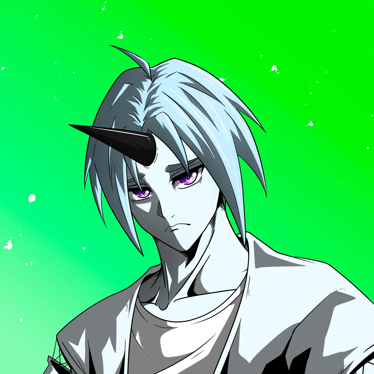ALIEN #551. Alienzone digital collectible artwork. Eyes: Futâime; Hair: Ikkakujû; Mark: None.