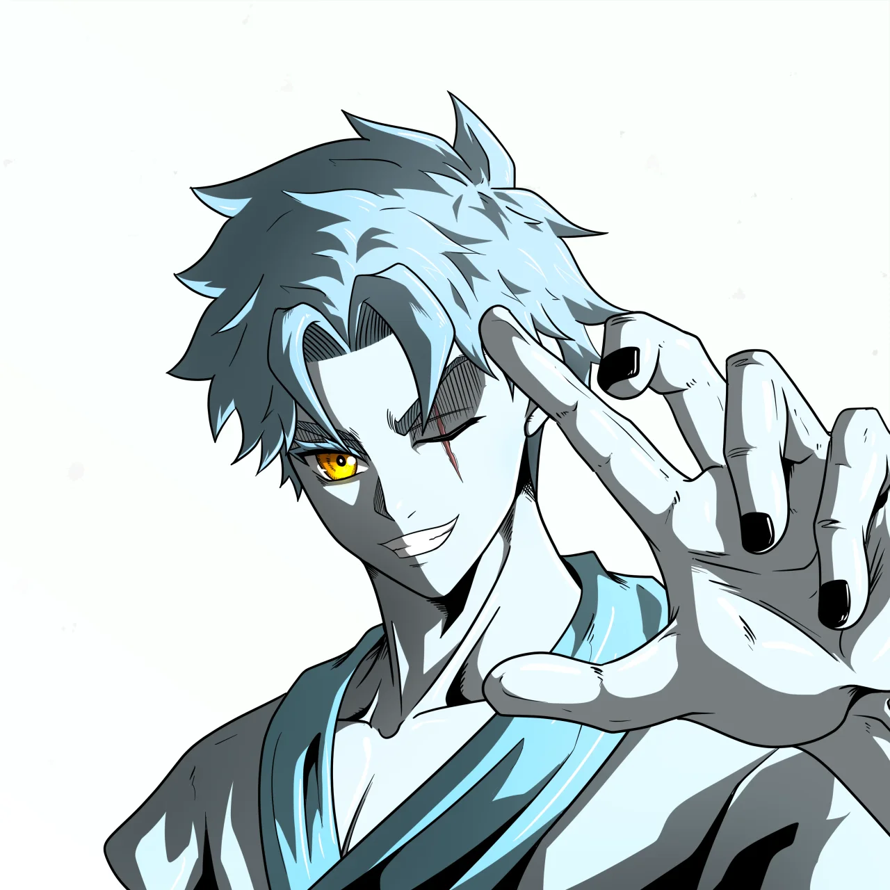 ALIEN #552. Alienzone digital collectible artwork. Eyes: Furukizu; Hair: Hankôteki; Mark: None.