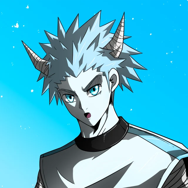 ALIEN #563. Illustration du NFT Alienzone. Eyes: Sêmoku; Hair: Hôkaben; Mark: None.