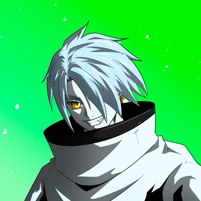 ALIEN #564. Illustration du NFT Alienzone. Eyes: Furukizu; Hair: Hidarime; Mark: None.