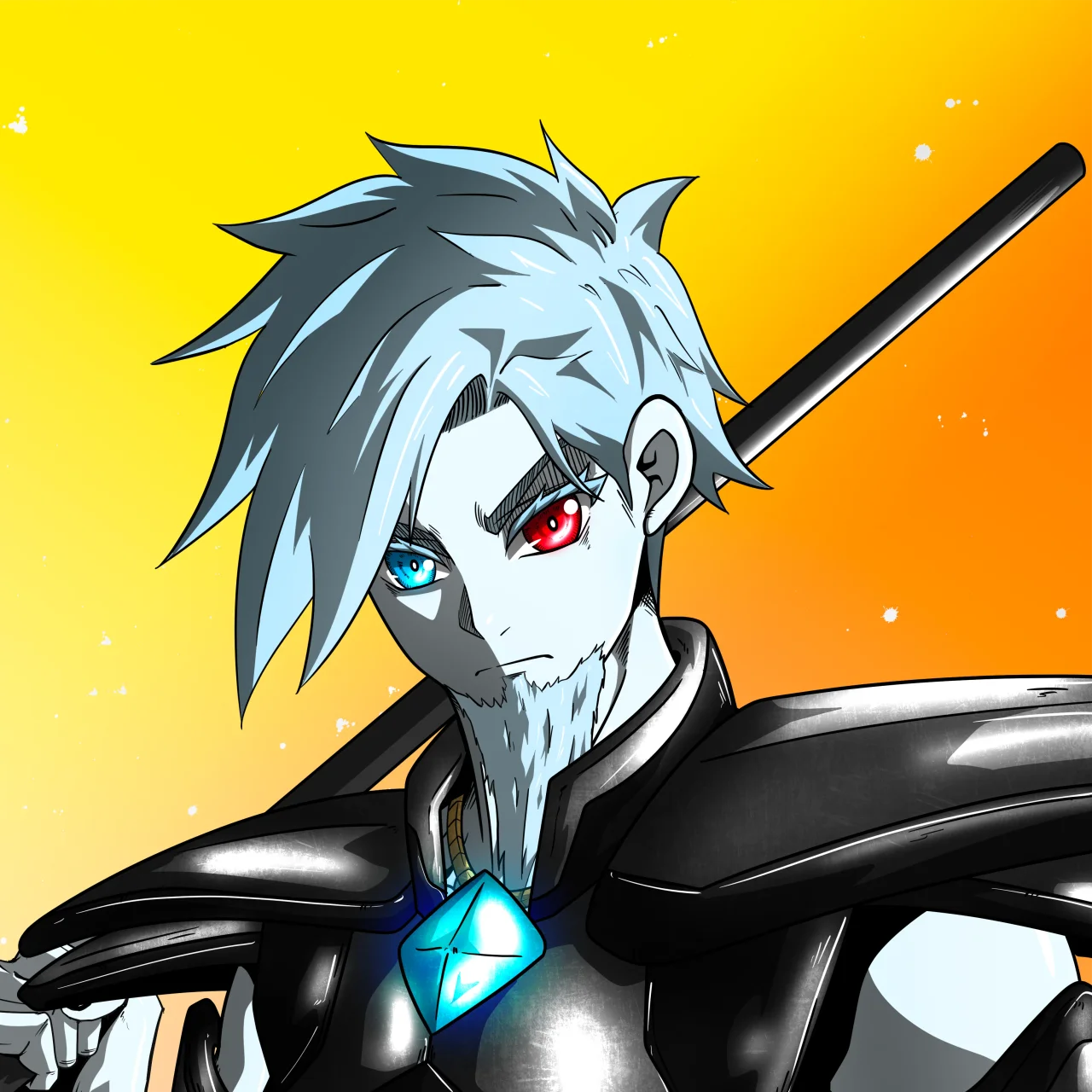 ALIEN #568. Alienzone digital collectible artwork. Eyes: Kôsaiishoku; Hair: Migime; Mark: None.