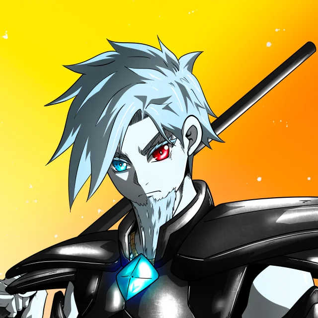 ALIEN #568. Illustration du NFT Alienzone. Eyes: Kôsaiishoku; Hair: Migime; Mark: None.