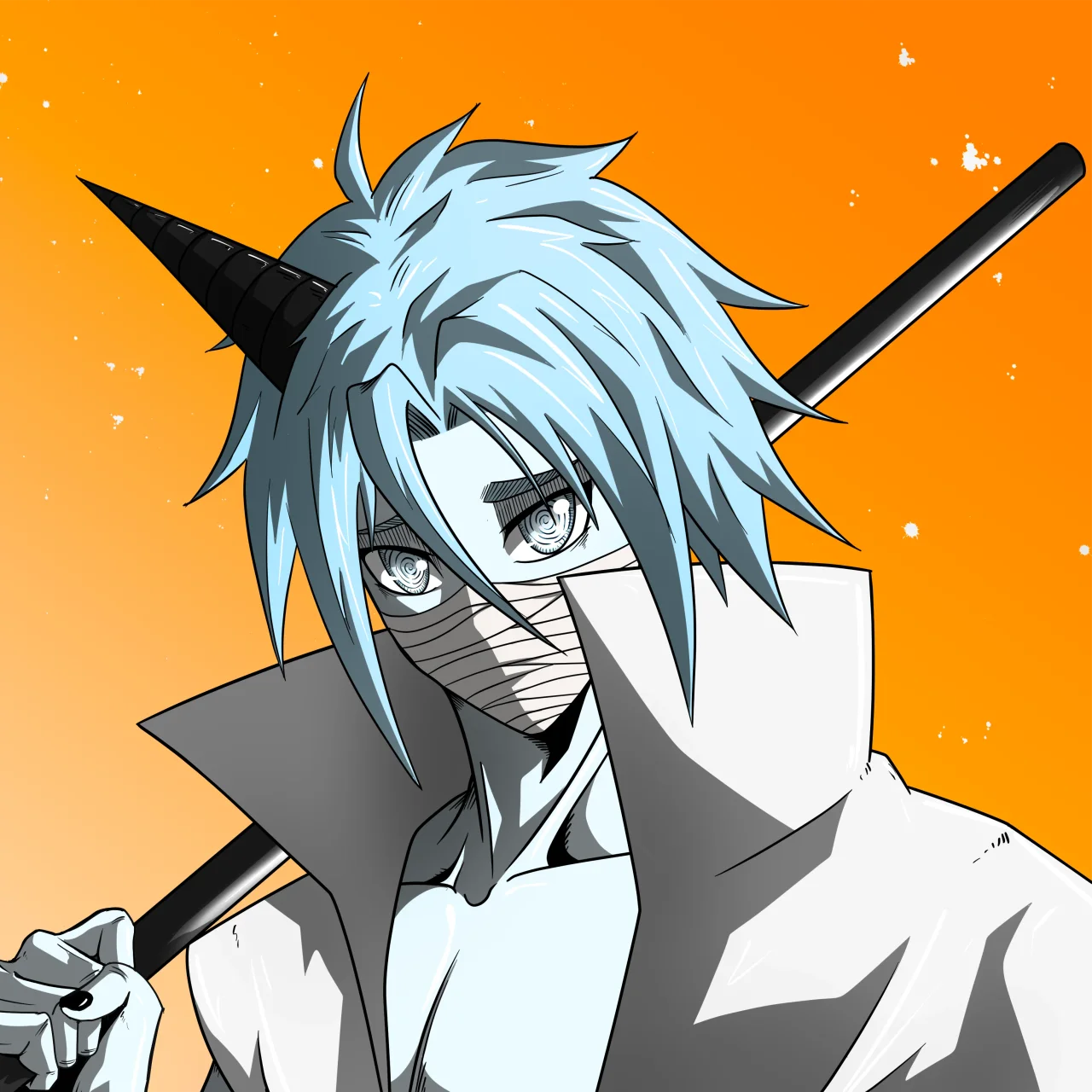 ALIEN #572. Illustration du NFT Alienzone. Eyes: Konran; Hair: Anben; Mark: None.