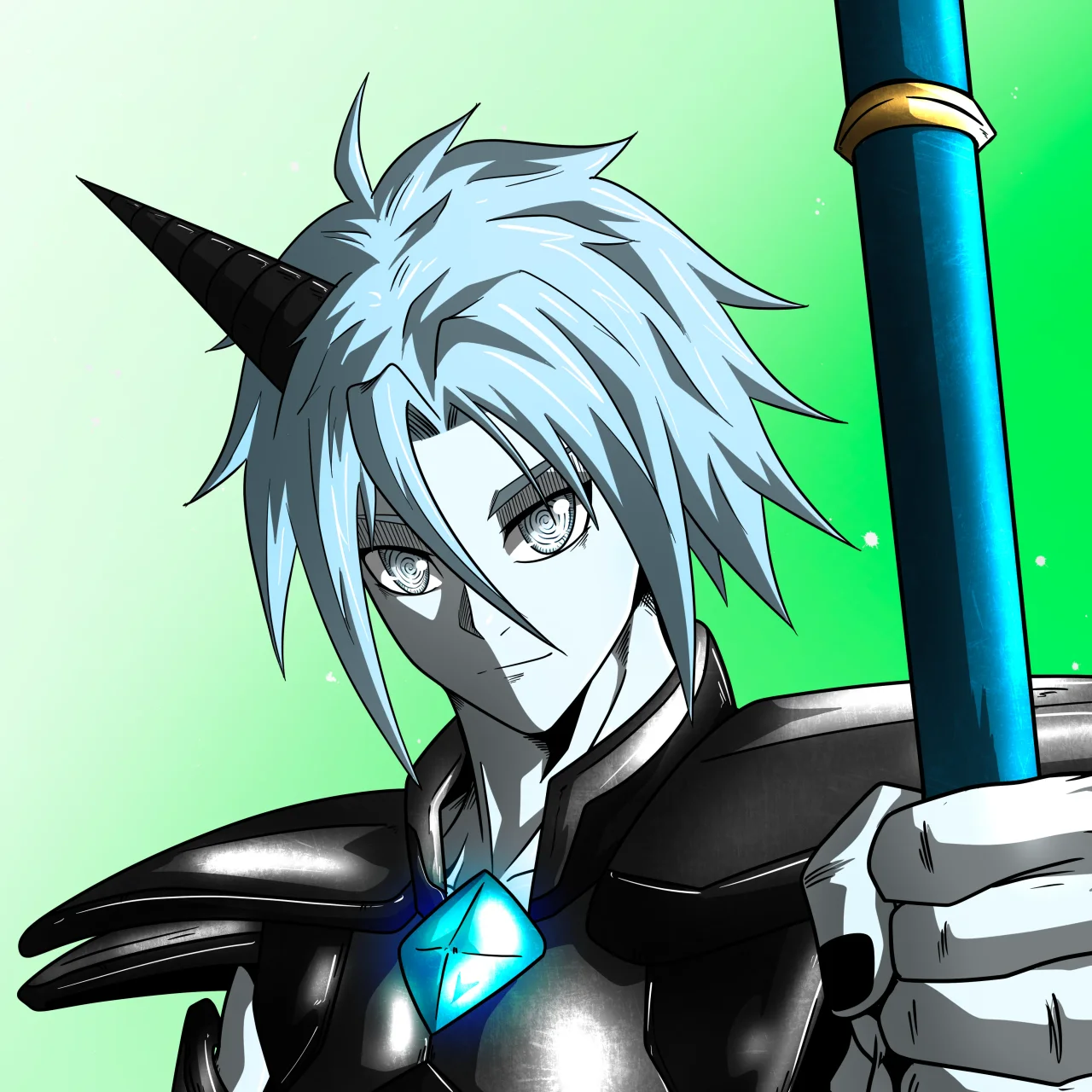 ALIEN #580. Alienzone digital collectible artwork. Eyes: Konran; Hair: Anben; Mark: None.