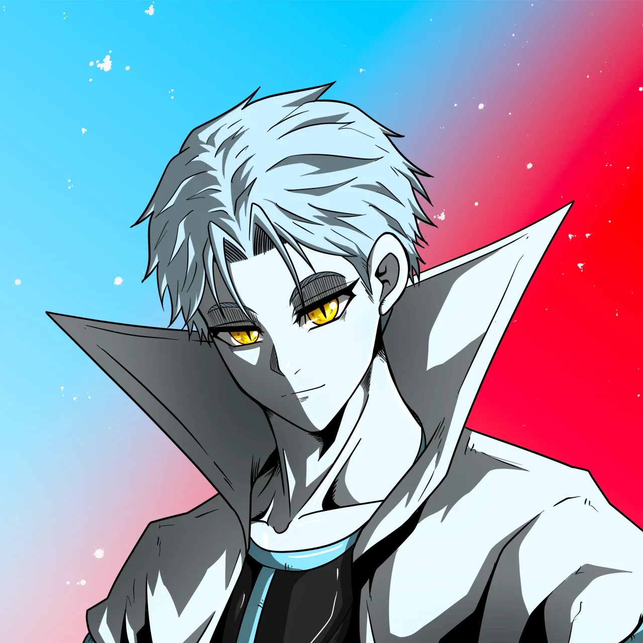 ALIEN #594. Illustration du NFT Alienzone. Eyes: Ryôshi; Hair: Ikemen; Mark: None.